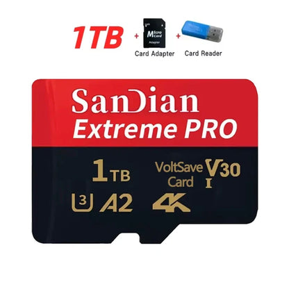 High Speed Flash Card 1TB Original SD Card 128GB Micro TF/SD Card Stable Performance for Laptops/Digital Camera/MP3 Player