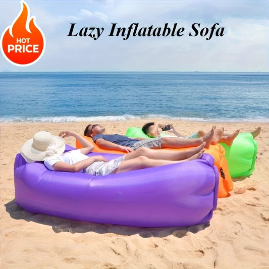1PCS Outdoor Inflatable Lazy Sofa, Portable Camping Sofa Bed with Oxford Fabric - Lightweight Foldable Air Couch for Beach