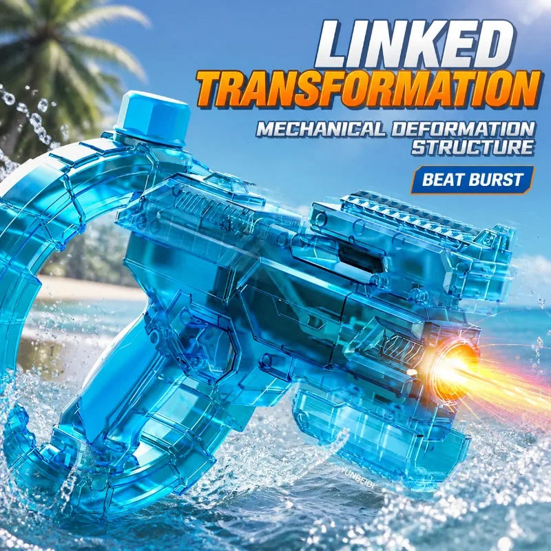 Electric Water Gun with LED Light Large-capacity Long-range Shooting Water Gun Summer Outdoor Game Toy Children's Adults' Gift