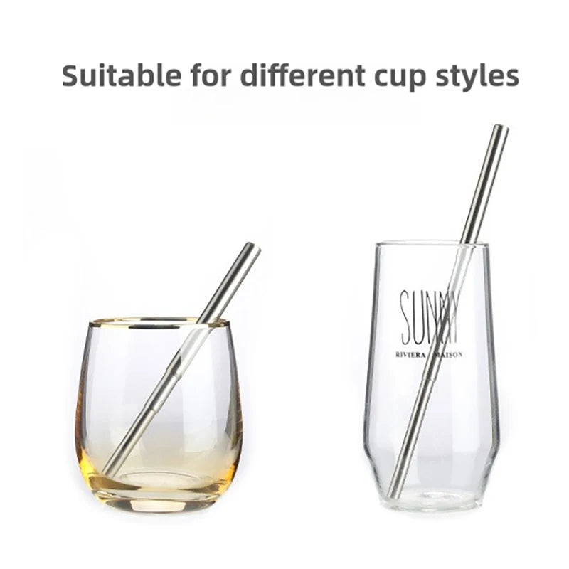 304 Stainless Steel Retractable Straw Kit, Portable Aluminum Tube, Outdoor Folding Straw Kit, with Cleaning Brush, Colors, Trave