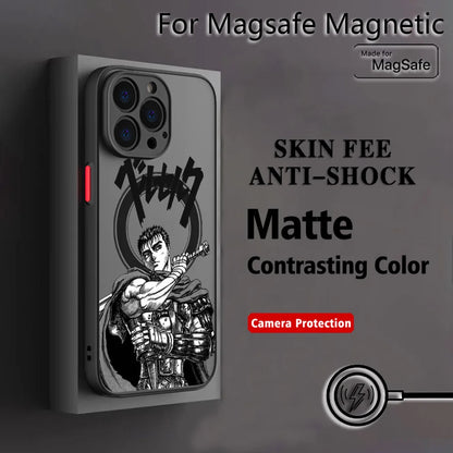 Hot Anime B-BerserkS Cool Phone Case for iPhone 17 16 15 14 13 12 11 Pro Max Mini XR XS X 7 8 Plus Matte Magnetic Back Cover