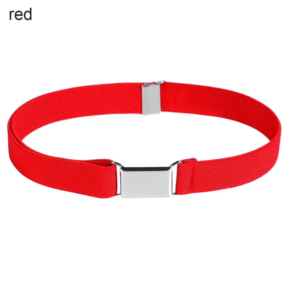 1PC Fashion Adjustable Children Elastic Belts Wide Candy Color Waist Belt Stretch Canvas Belt For Jeans Pants Kids Casual Belts