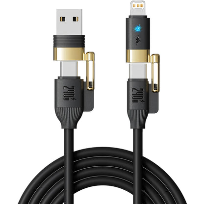 Kabel do szybkiego ładowania i transmisji danych 4 w 1 USB-C do USB-C ze stopu cynku do iPhone 15 14 13 Samsung Huawei Xiaomi