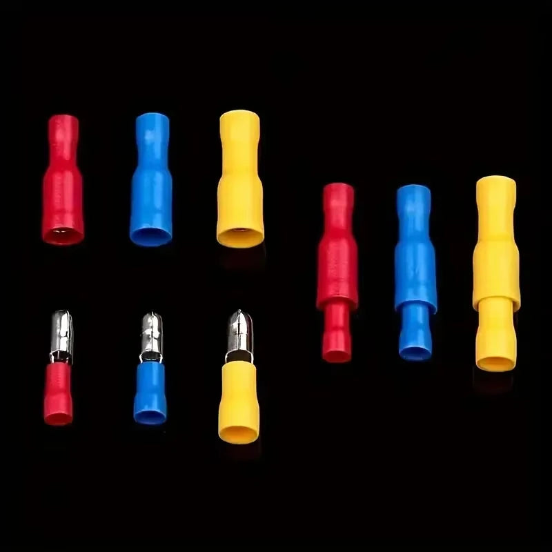 Vehicle Electrical Wire Connectors Kit Assorted Male Female Spade Ring Fork Butt Quick Splice Insulated Terminals For Automotive