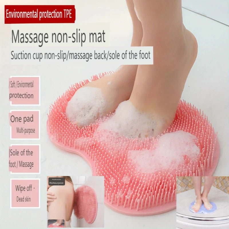 1-6Pcs Exfoliating Foot Brush And Back Scrubber Anti-Slip Suction Cup - Deep Cleansing And Exfoliating Tool For Body Dirt
