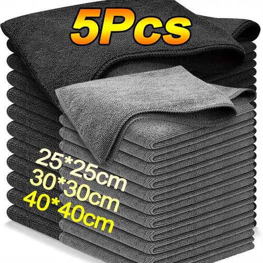 5Pcs Thicken Microfiber Cleaning Cloths Bicycle Car Kitchen Clean Towel Absorbent Soft Stain-removing Cloth Reusable Clean Tools