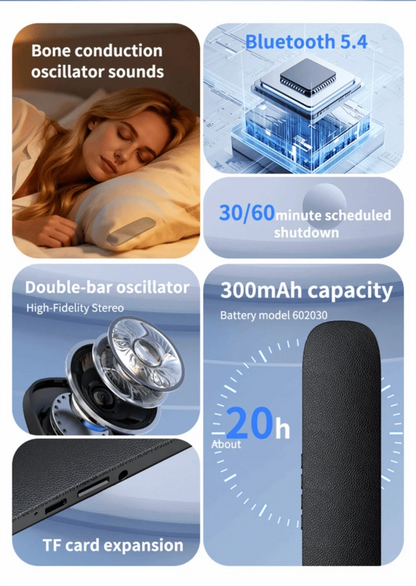 High Quality Bone Conduction Sleep Bluetooth Speaker White Noise Rechargeable Under-pillow Speaker Portable Ultrasonic Sleep Aid