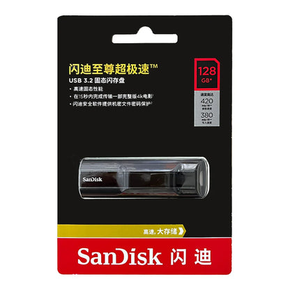 SanDisk Extreme PRO USB 3.2 Solid State Flash Drive 128GB 256GB 512GB 1TB Pen Drive Up to 420MB/s USB Flash Drive SDCZ880 U Disk