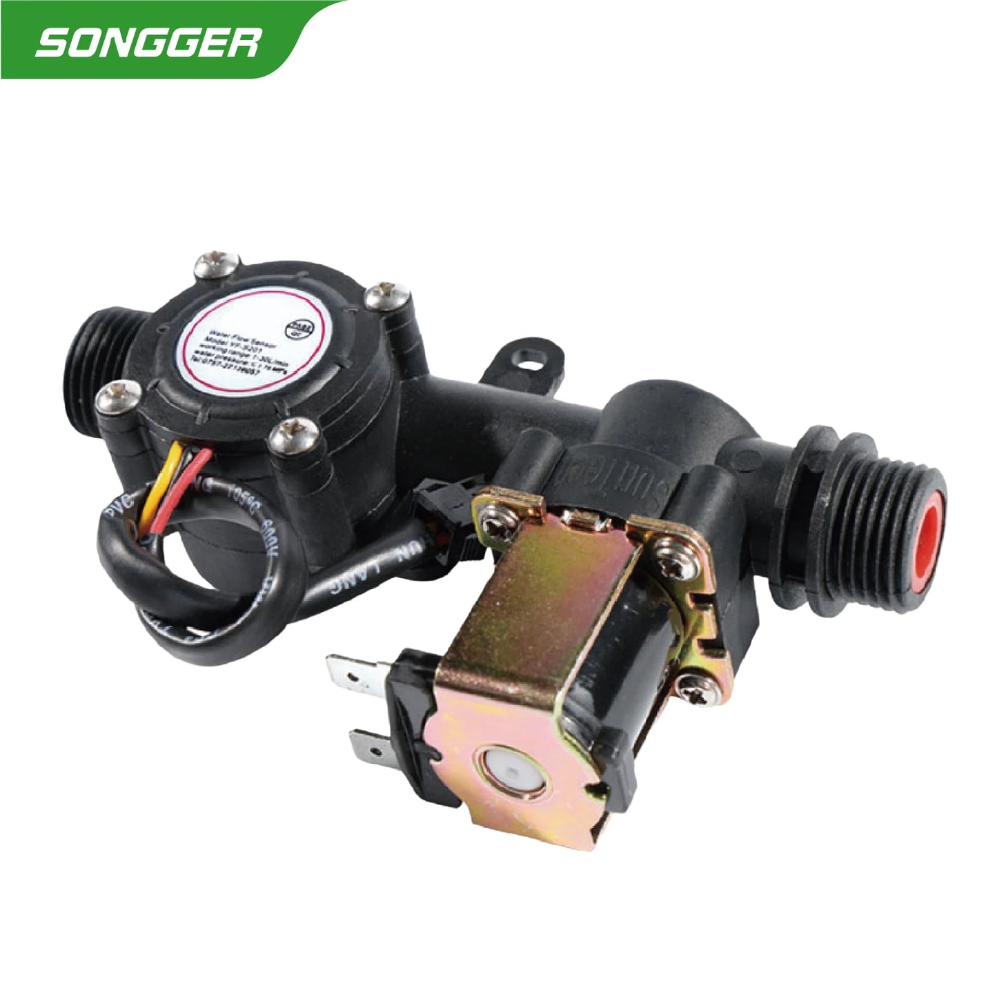 1/2 Inch Digital Flow Meter Integrated Valve Quantitative Control Kit DC3.5-24V 2-10L/min Durable Automatic Dosing Water Filling