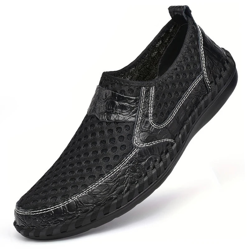 CLOHOO Hand-Sewn Casual Mesh Men's Shoes Comfortable Breathable Upper Fabric Durable Stitching Lightweight Footwear