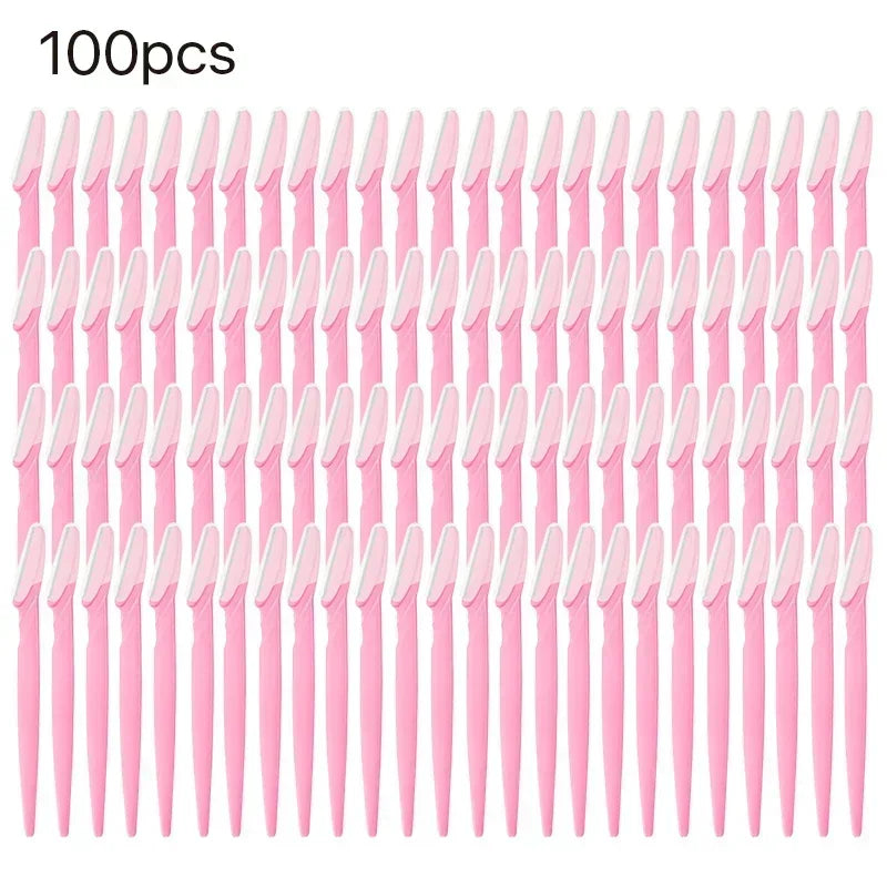 5-100PCS Wholesale Blade Portable Eyebrow Trimmer Shaver Face Razor Eye Brow Epilation Hair Removal Cutters Safety Razor