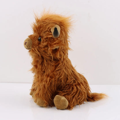 CYISONAL Highland Cow Stuffed Animals Plush Toy Fluffy Bull Animal Doll Soft Gift for Kids Boys Girls, 10 Inches  Tall