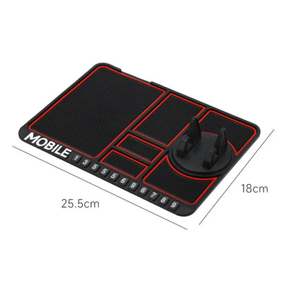 Car dashboard pad - with phone stand, parking sign, car dashboard storage, countertop storage pad