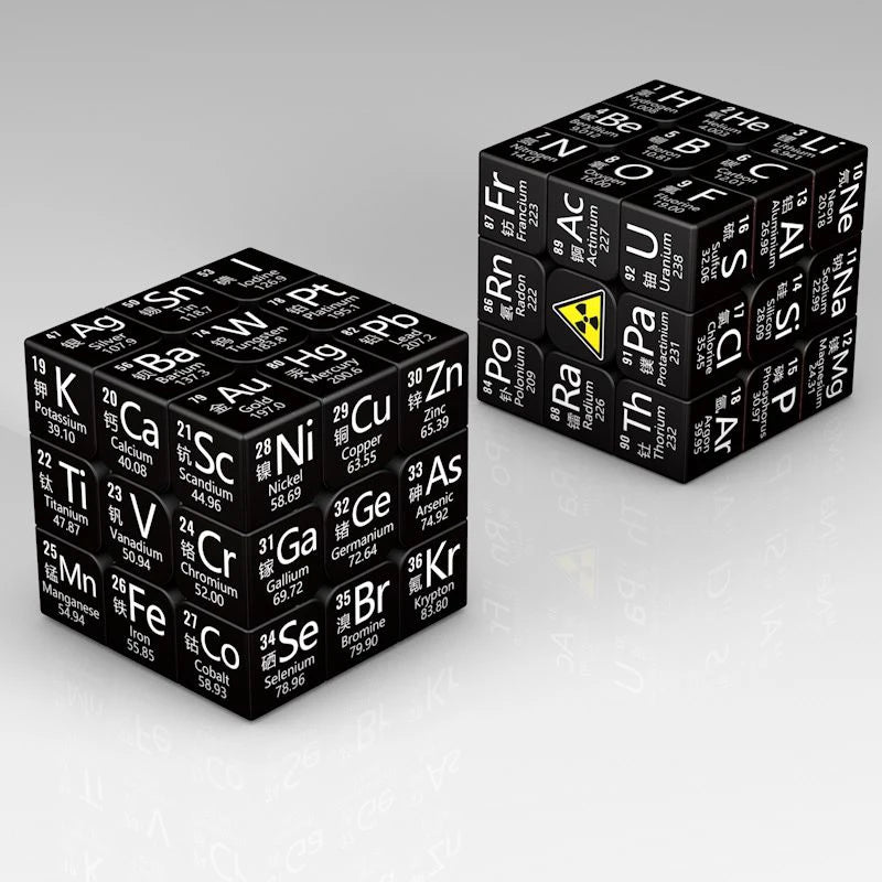 3x3x3 Magic Puzzle Cube Math Chemistry Element Physical Kids Puzzle Cube with Base Magico Cubo Children's Gifts Educational Toys