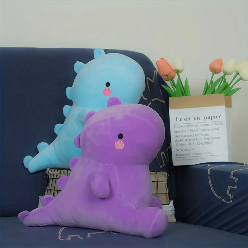 Color dinosaur plush toy,Squishy Dinosaur Doll Plush Toy, Sitting Soft Dino Plushie Colorful Little Cartoon Kawaii Animal Peluch