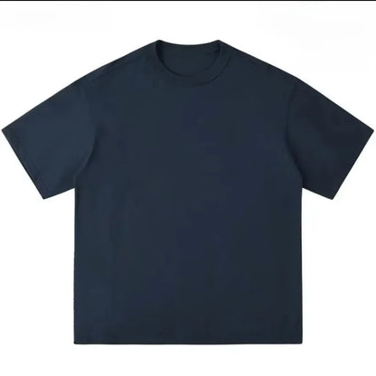 300g Thick Combed Cotton Round Neck T-shirt, Solid Color Loose Fit Simple and Casual Basic Style Suitable for Both Men and Women
