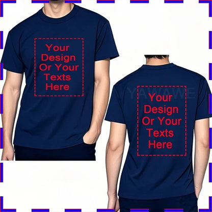 Custom Unisex Tshirt Add Your Own Message Cotton O Neck Top Tees Bigger Size Gift Custom Unisex Personalized Tshirts  4XL 5XL
