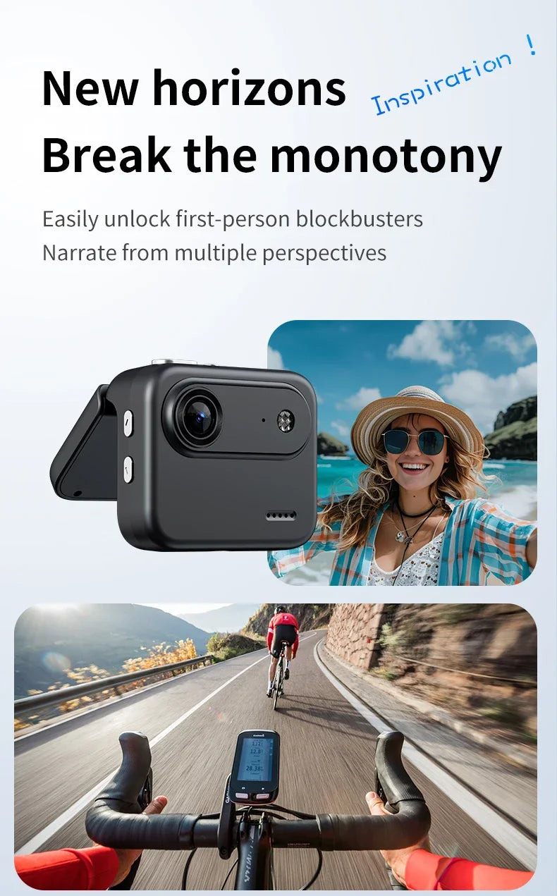 Y360 Action Camera With Flip Screen 4K Ultra HD Recording VLOG-Ready Image Stabilization Wide-Angle Lens Cycling Camera