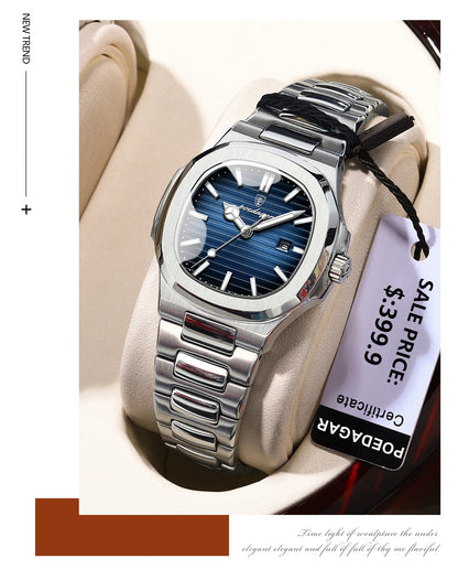 POEDAGAR Luxury Woman’s Quartz Watch Date Waterproof Luminous Ladies Wristwatch Stainless Steel Fashion Watches For Women casual