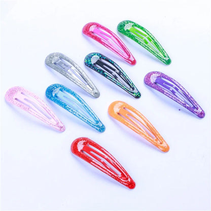 20Pcs/Lot Fashion Girls Hair Accessories Water Drip Oil BB Hair Clip Gold Powder Hairpin Glitter Barrettes Children Headdress