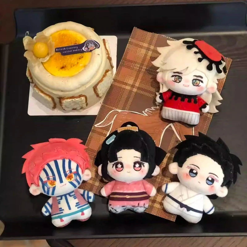 Demon Slayer Figure Anime Plush Doll Fans Gift Q Version Toy Gifts Kamado Nezuko Keyrings Cartoon Character Keychains Bag Charms