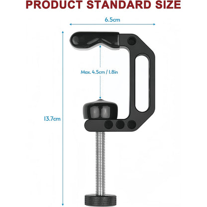 Lanxire Universal C Clamp Mount with 1/4" & 3/8" Threads, Heavy Duty Desktop Clamp for Mic/LCD Monitor/Webcam, Studio - 2Packs