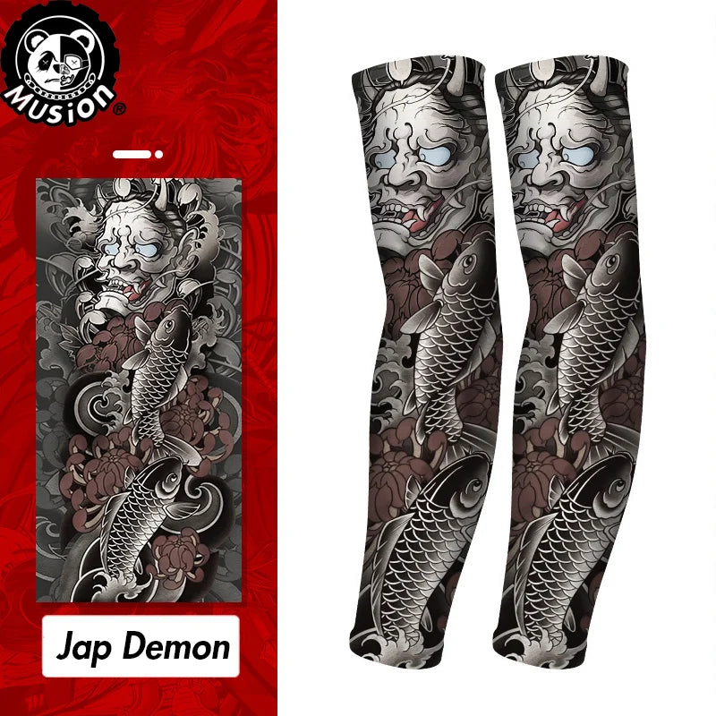 Musion New Seamless Tattoo Sleeves Anti UV Dust Hand Sock Arm Sleeves Fishing Motorcycle Bicycle Unisex Tattoo Sleeve Set A Pair