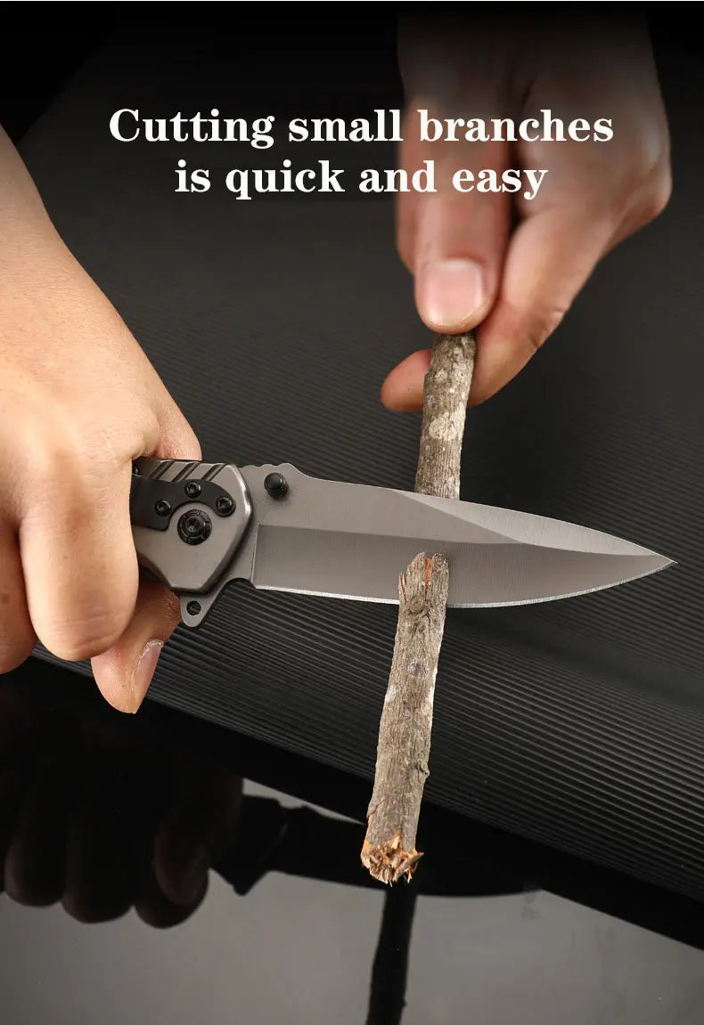 Compact folding knife with outdoor functions, stainless steel small knife, portable travel knife, fruit knife, for camping.