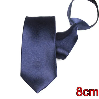 HUISHI Pre-tied Zipper Tie Neck Mens Skinny 5cm Zipper Neckties Red Black Blue Solid Color Slim Narrow Entertainment Party