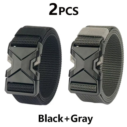 Men's Tactical Belt Nylon Braided Outdoor Training Military Belt Canva Casual Mountainee Trouser Pants Jeans Buckle Waist Belt