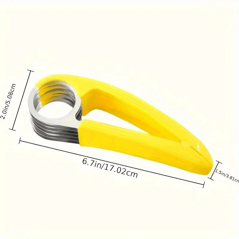 1pc Stainless Steel Manual Slicer - Food-Safe, Easy-to-Use, Round Blade for Bananas, Cucumbers & More - Durable Kitchenware