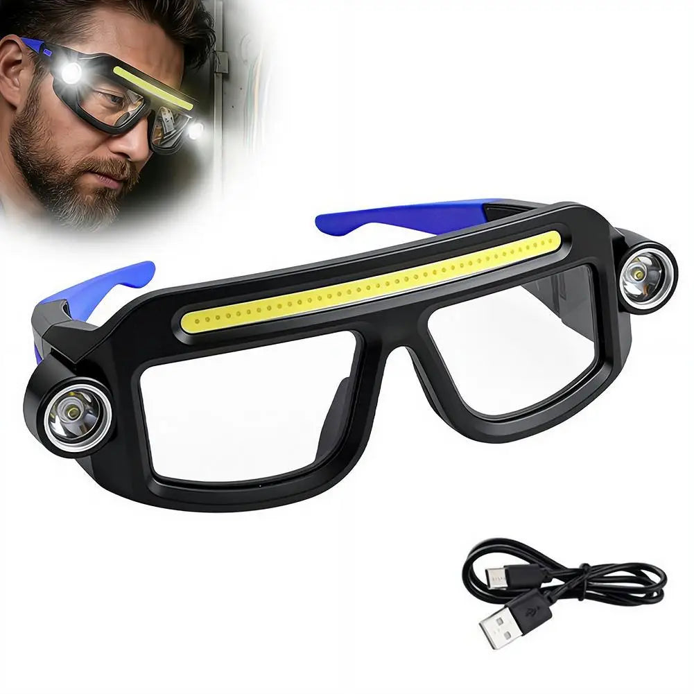 New XTE COB LED Rechargeable Multifunctional Glasses Light Waterproof Free Adjustment Angle Lightweight Glasses Lamp
