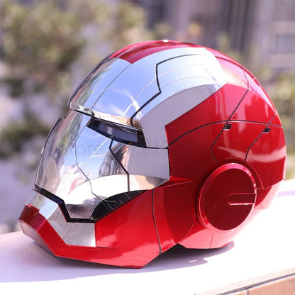 New AutoKing 1/1 Mk5 Iron Man Helmet Cosplay Voice Control Eyes with Light Model Toys for Adult Electric Wearable Christmas Gift