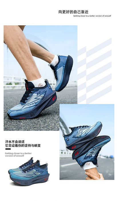 Couple Breathable Mesh Carbon Board Shoes, Student Sports Exam Shoes, Chunta Ultra Light Rebound Marathon Running Shoes