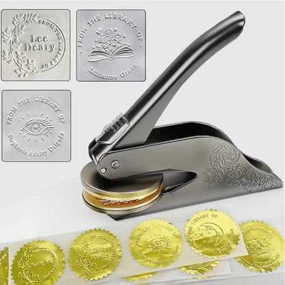 Customized Book Embossed Stamp Personalized Custom LOGO Embosser Seal Wedding Invitation Library Customize Embossing Paper Stamp