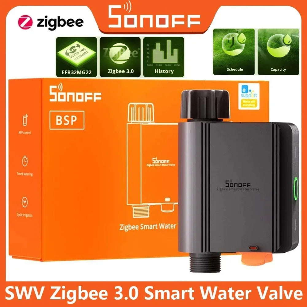 SONOFF SWV SONOFF Water Valve SWV-BSP Zigbee IP55 Irrigation System Setting Controller Home Automate Compatible with Alexa Googl