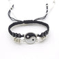 Couple Bracelets Rings Yin Yang Tai Chi Alloy Pendant Adjustable Braid Chain Necklace Matching Lover Bracelet Necklace Earring