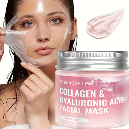 Collagen & Hyaluronic Acid Facial Mask with Niacinamide, Moisturizing Firming Anti Aging Face Mask 60g