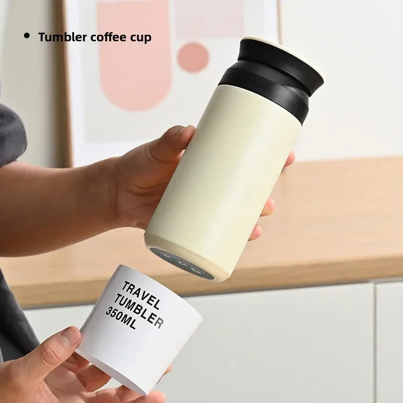 Portable Japanese Style 304 Stainless Steel Insulated Coffee Cup Spray Painted Element Cup Student Gift Car Use Thermos Mug