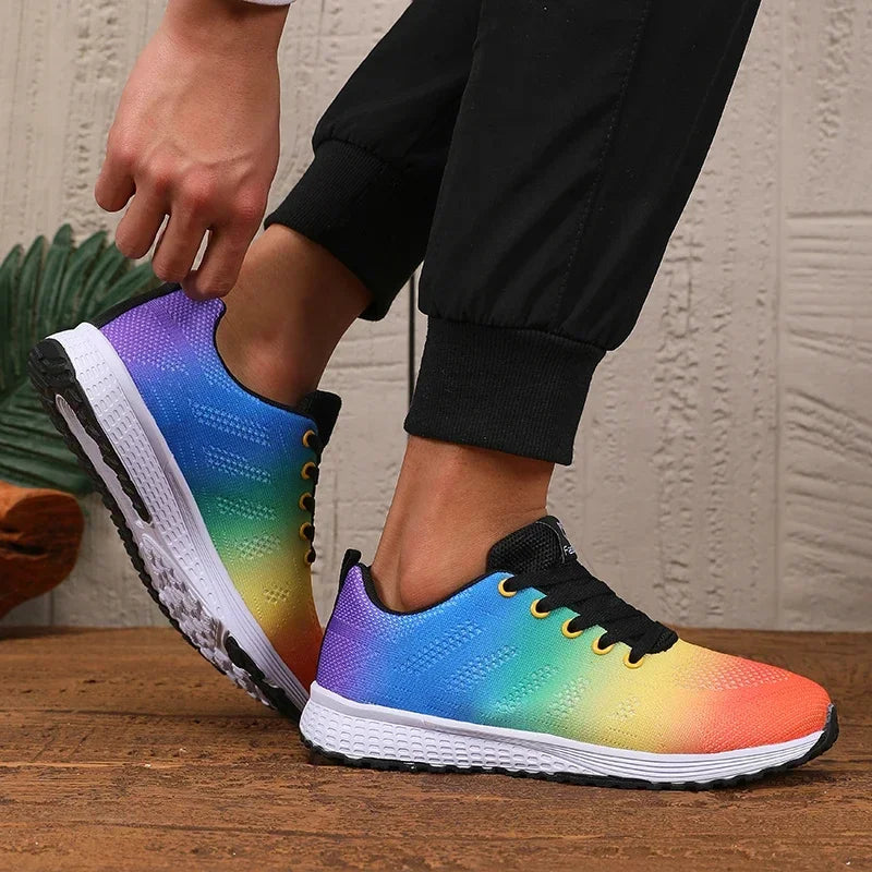 Men's Colorful Trendy Shoes Fashionable Luxurious Design Lightweight Breathable Comfortable Durable Mesh Training Sports Shoes