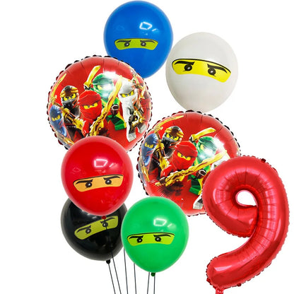 Ninja Birthday Party Decoration Tableware Set Tablecloth Plate Balloon  Cups Napkins Backdrop Banner Cake Toppers Party Supplies