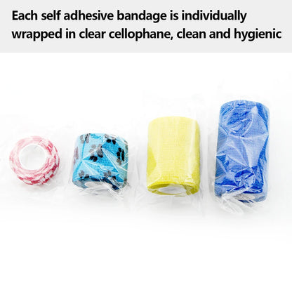 24 Pieces Self Adhesive Bandage Wrap Breathable Vet Wrap Cohesive Bandage First Aid for Pets Athletic Elastic Self Adherent Wrap