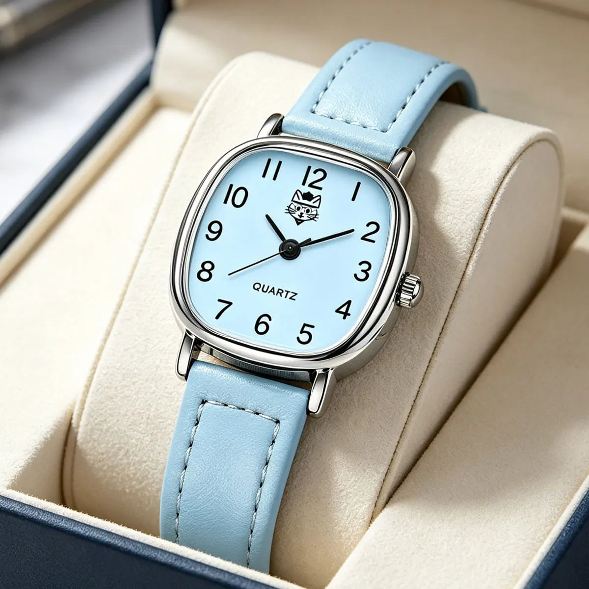 Korean version of the trendy ladies watch fashion small Arab quartz watch leather strap watch