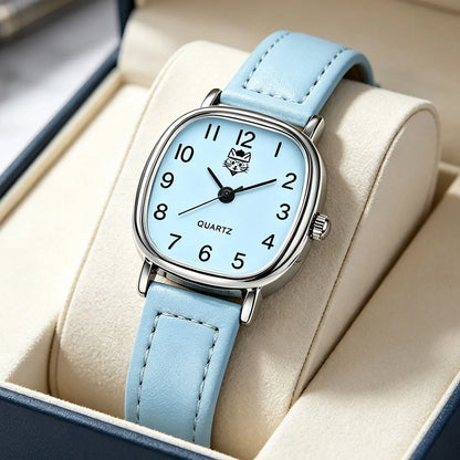 Korean version of the trendy ladies watch fashion small Arab quartz watch leather strap watch