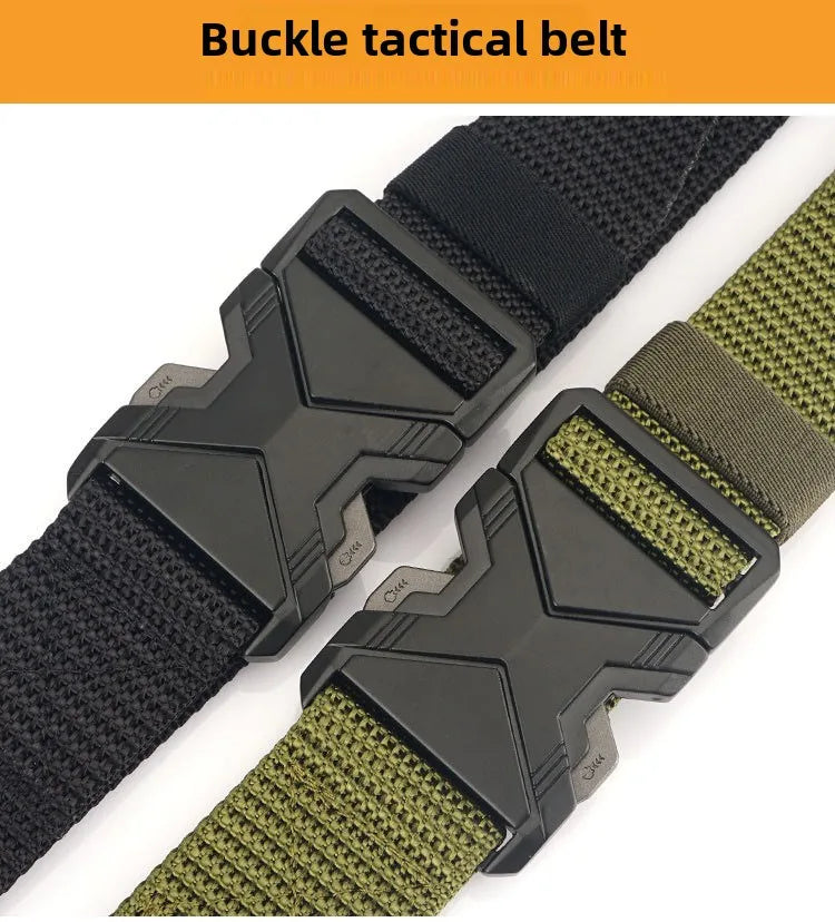 Men's Tactical Belt Nylon Braided Outdoor Training Military Belt Canva Casual Mountainee Trouser Pants Jeans Buckle Waist Belt