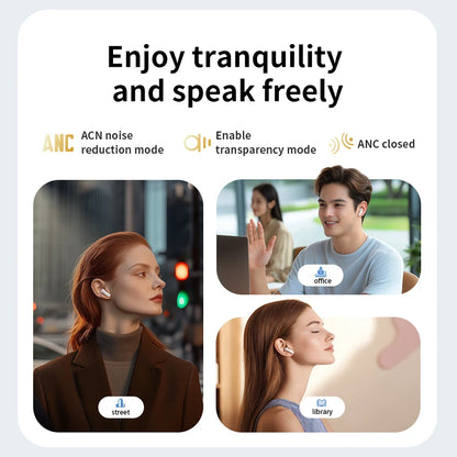 AI Translator Bluetooth Earbuds, LCD Touch Screen TWS Headset with Noise Reduction & Noise Canceling, Wireless Travel Headphones