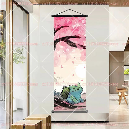 Pokémon Retro HD Scroll Painting Poster Squirtle Eevee Charmander Bulbasaur Gyarados Charizard Fan Collection Children's Gift
