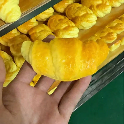 Croissant Squishy Toy Squeeze Toy Slow Rebound Stress Relief Soft Squeeze Anti-Anxiety Toy For Students Office Workers