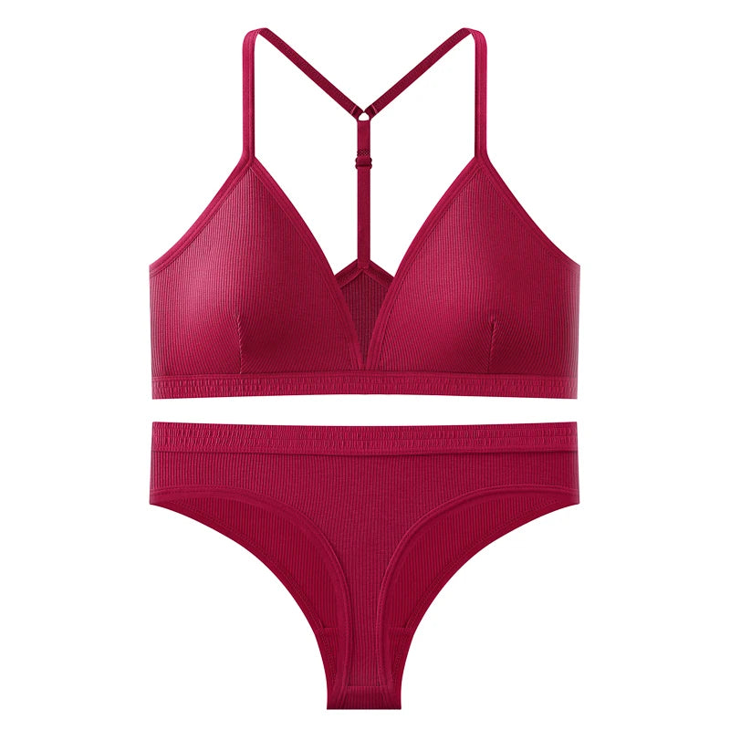 Women Bra Set Panties Sexy Push Up Bralette Female Fitness Seamless Underwear Sports Lingerie Brassiere Set Tank Crop Tops S-XL
