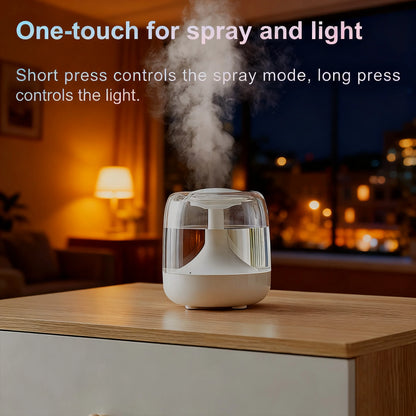 Large spray mute colorful light transparent water tank aromatherapy humidifier indoor portable bedroom air humidifier